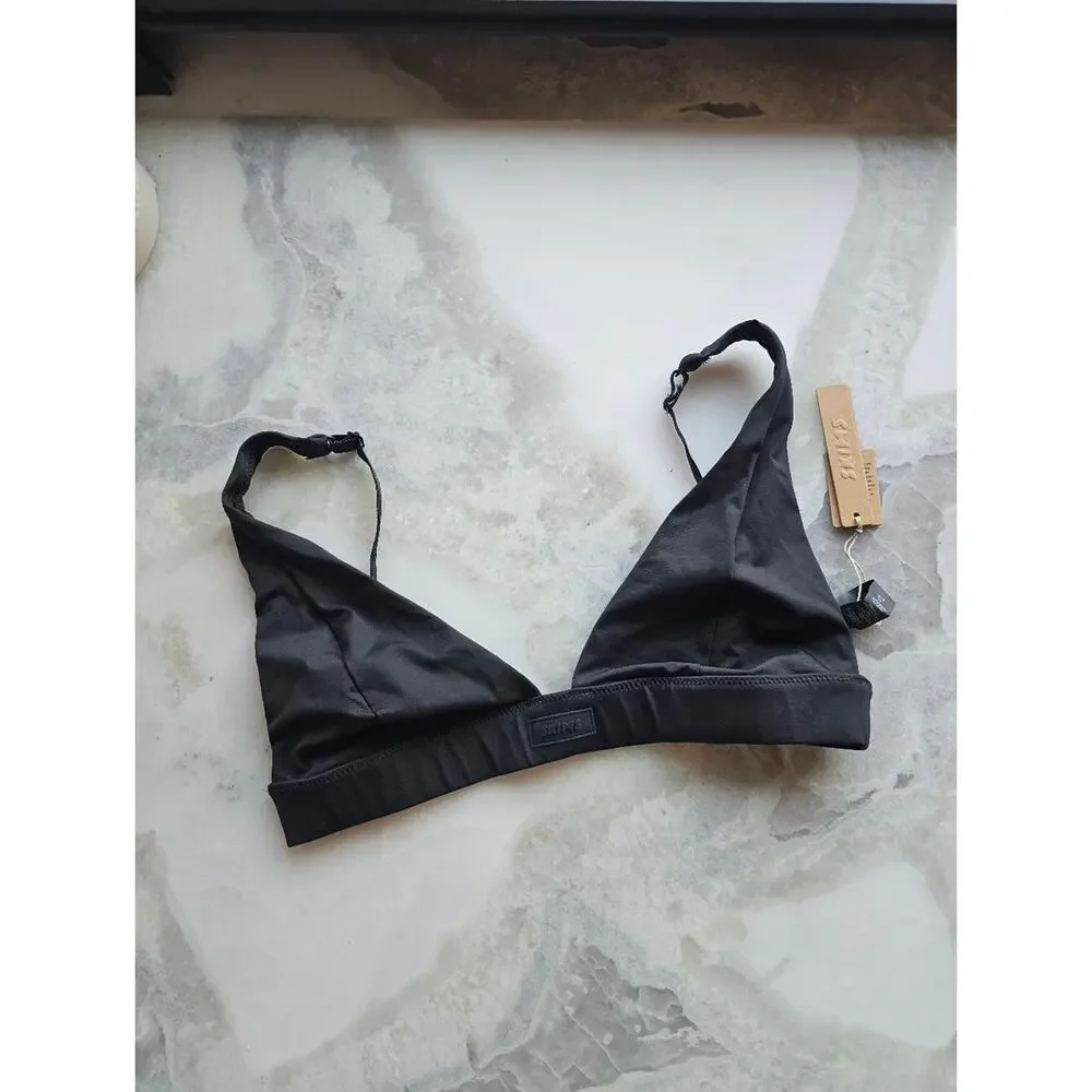 NWT SKIMS Recycled Swim Black Bikini Set Sz Lg